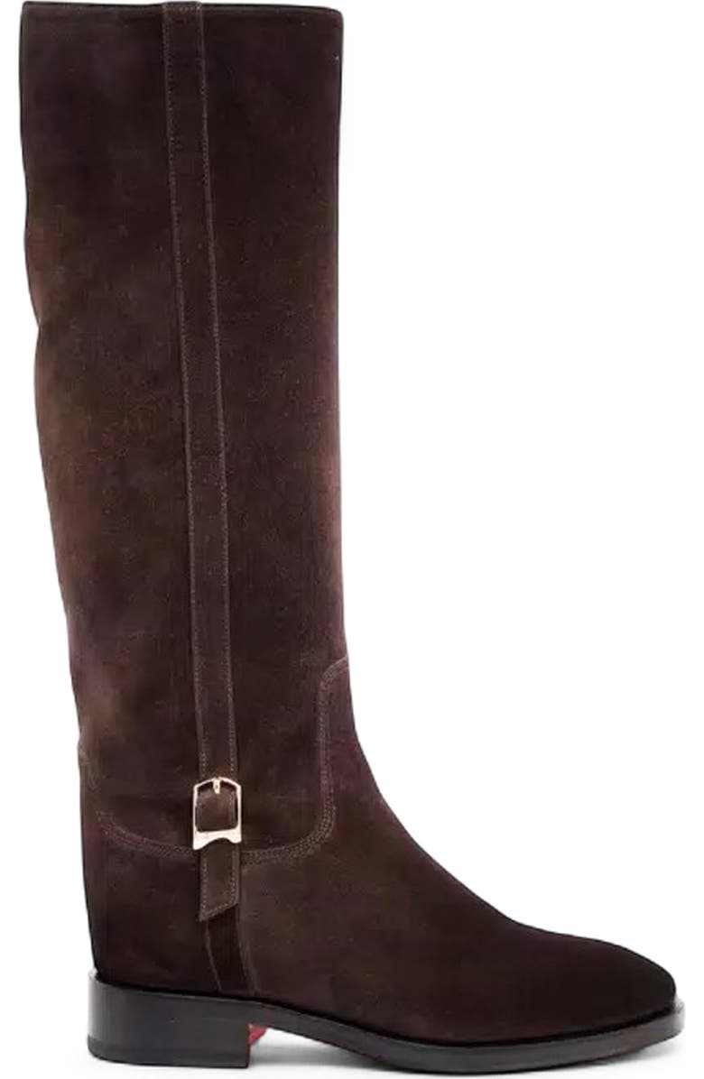 Santoni Suede Riding Boot, Main, color, Brown