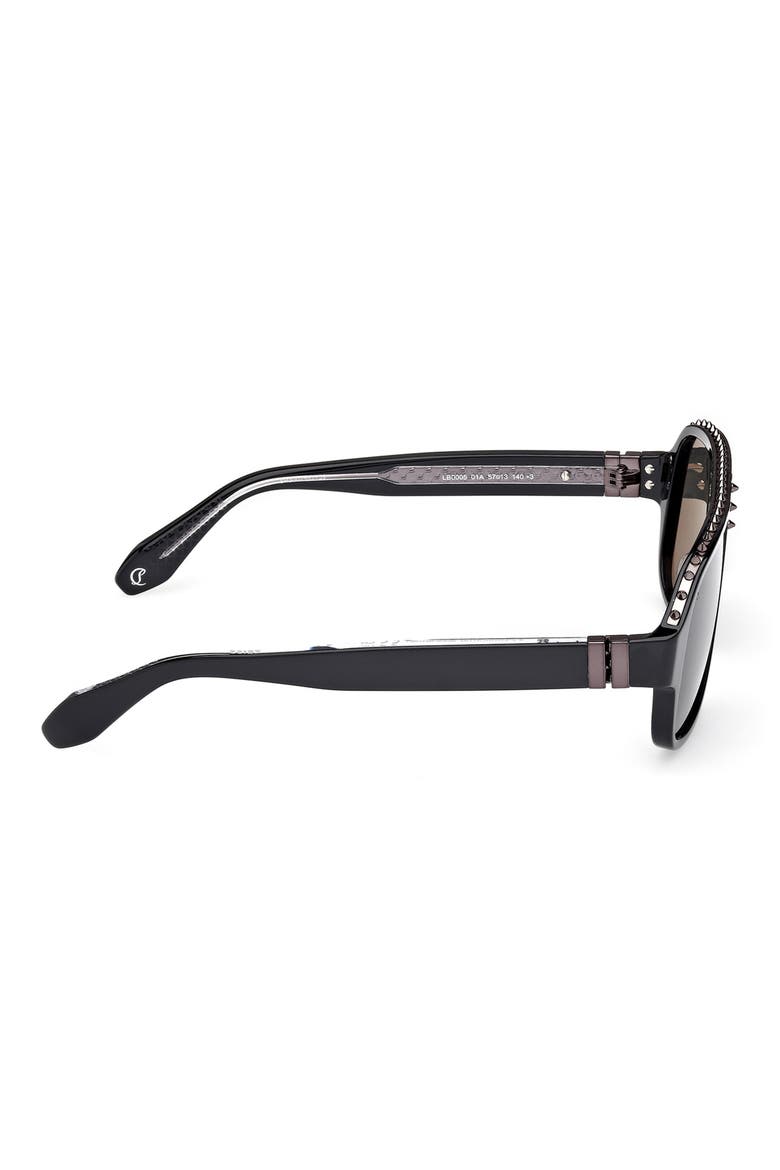 Roller 57mm Navigator Sunglasses, Alternate, color, SHINY BLACK / SHINY GUNMETAL / ZEISS SMOKE LENS