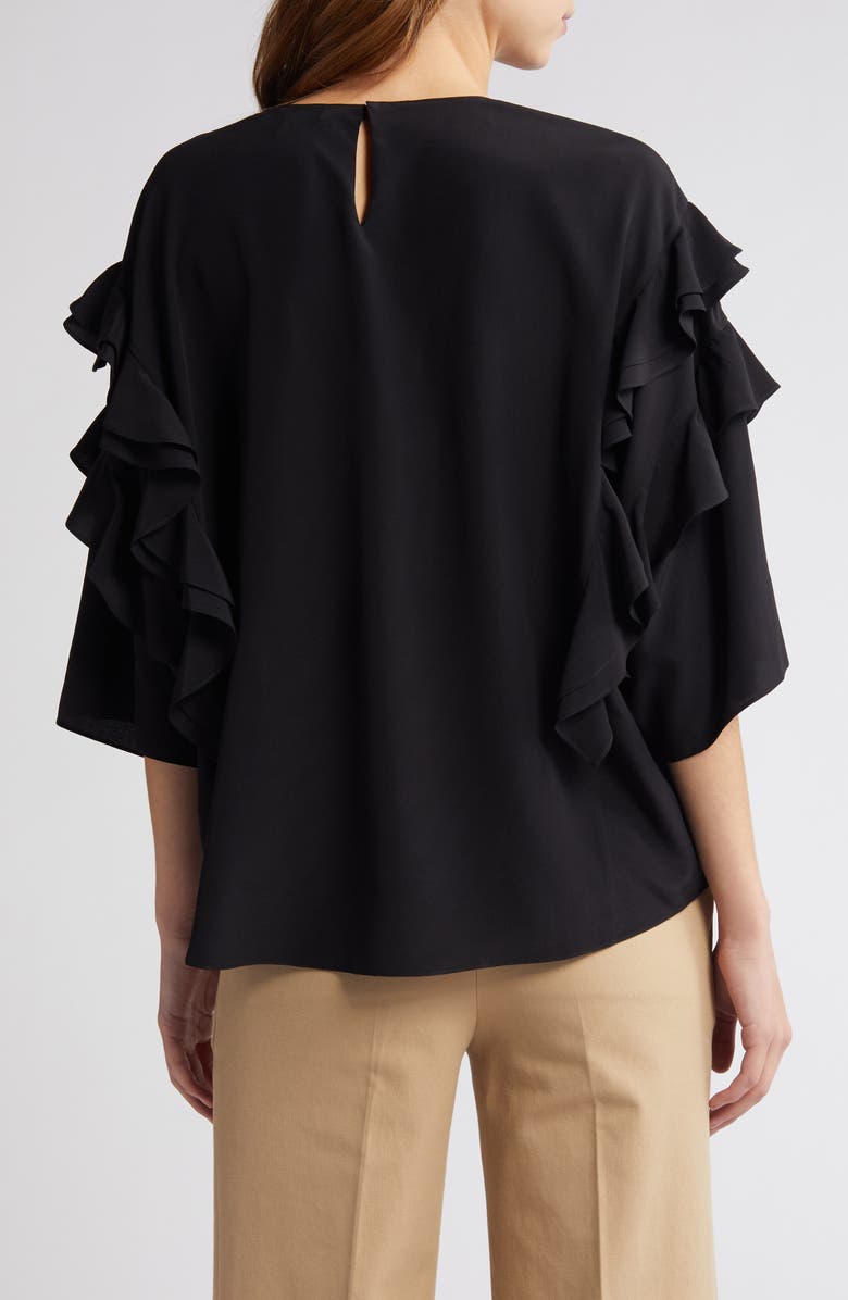 FRAME Ruffle Sleeve Silk Top, Alternate, color, 