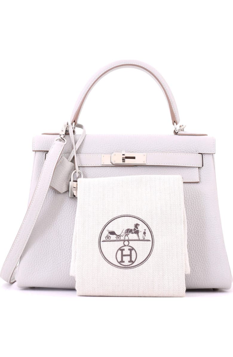 Pre-Owned Hermes Kelly Handbag Grey Clemence with Palladium Hardware 28, Alternate, color, Gris Perle