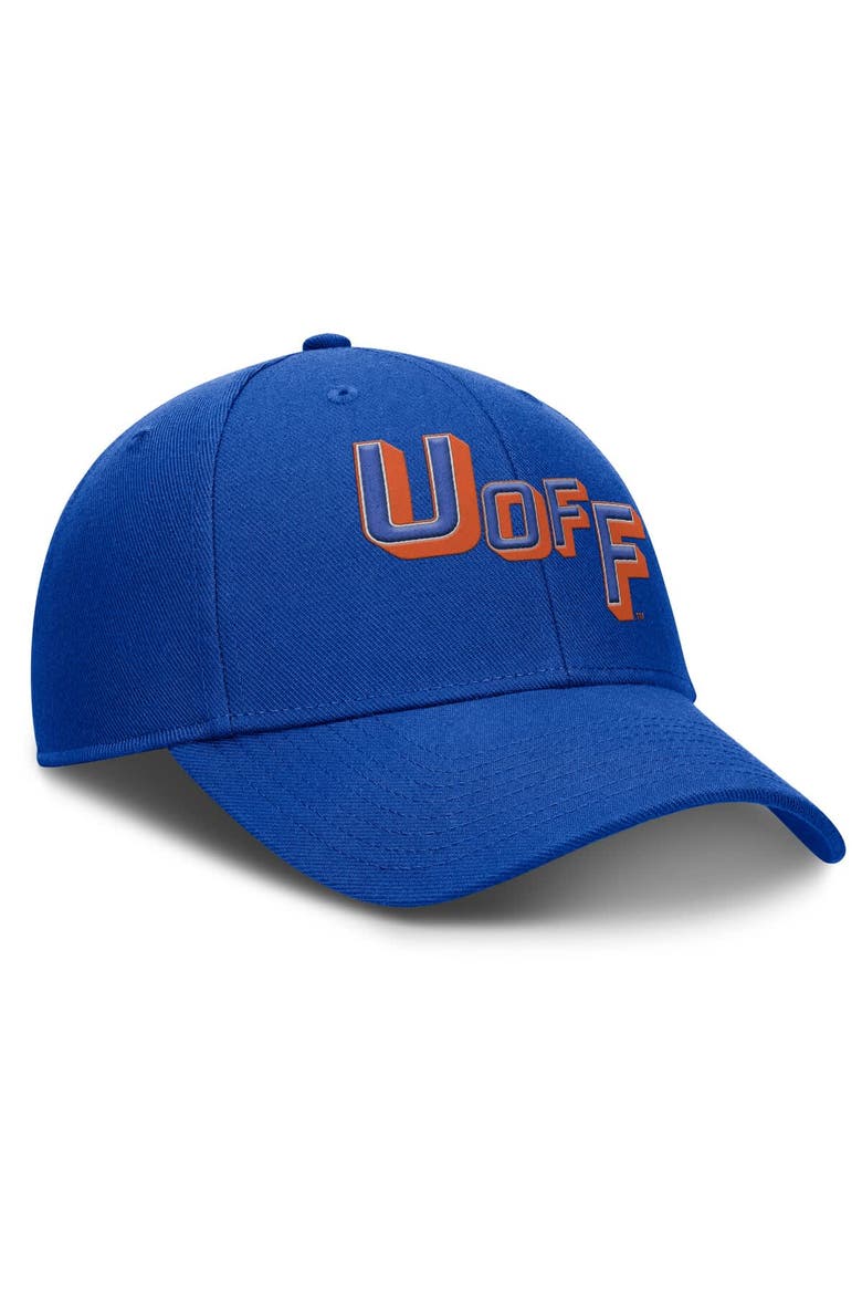 Men's Jordan Brand Royal Florida Gators Slanted Primetime Rise Performance Adjustable Hat, Alternate, color, Royal