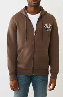 True Religion Embroidered Patch Zip Hoodie