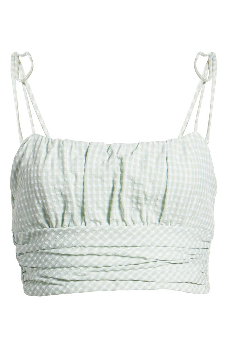 BLANKNYC Gingham Tie Shoulder Crop Top, Alternate, color,