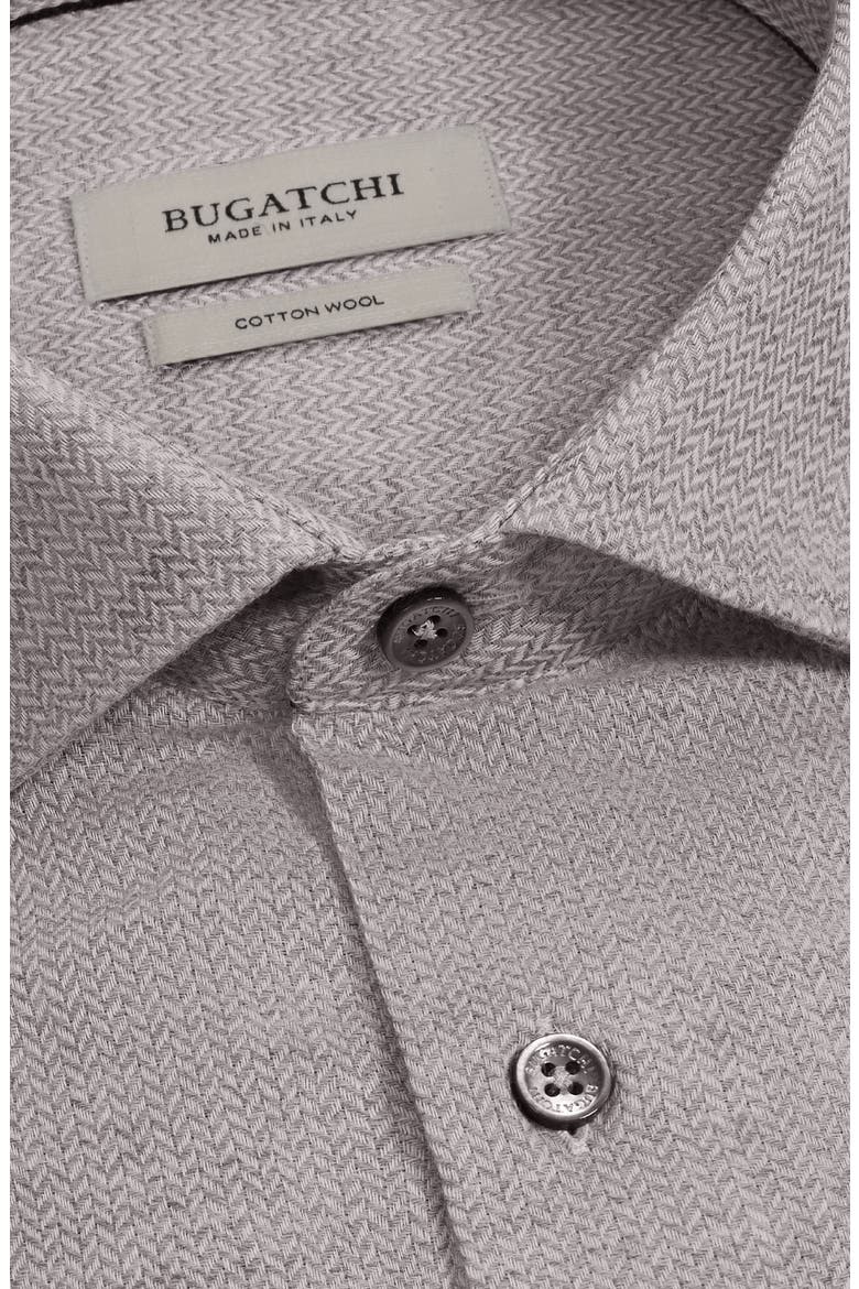Axel Shaped Cotton & Wool Woven Shirt, Alternate, color, PLATINUM