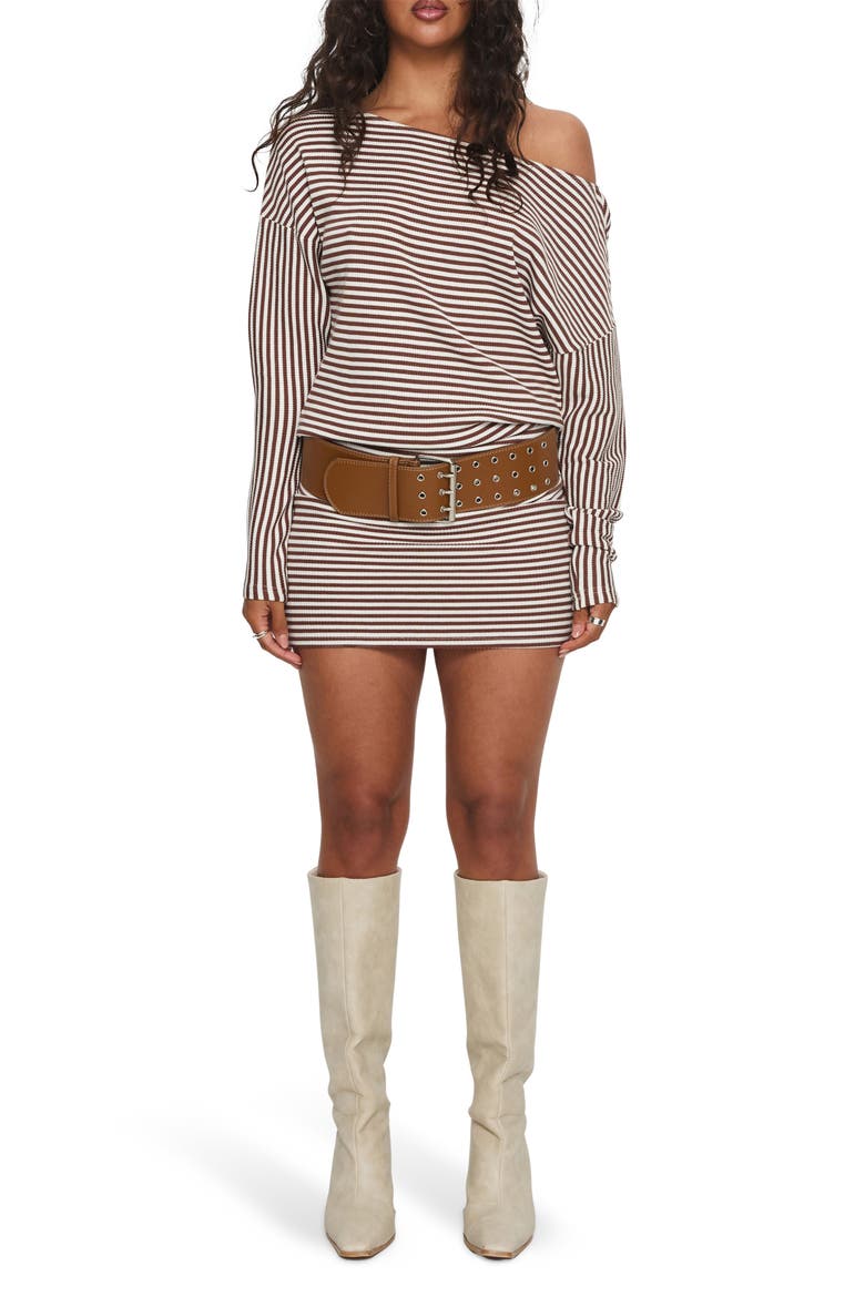 Caia Off the Shoulder Long Sleeve Minidress, Main, color, MULTI