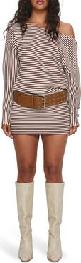 Princess Polly Caia Off the Shoulder Long Sleeve Minidress