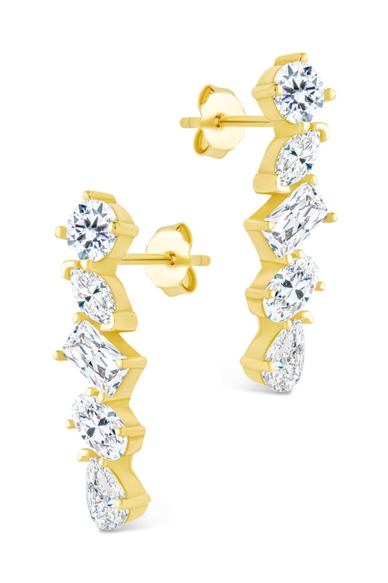 Blythlyn Cubic Zirconia Drop Earrings, Alternate, color, GOLD