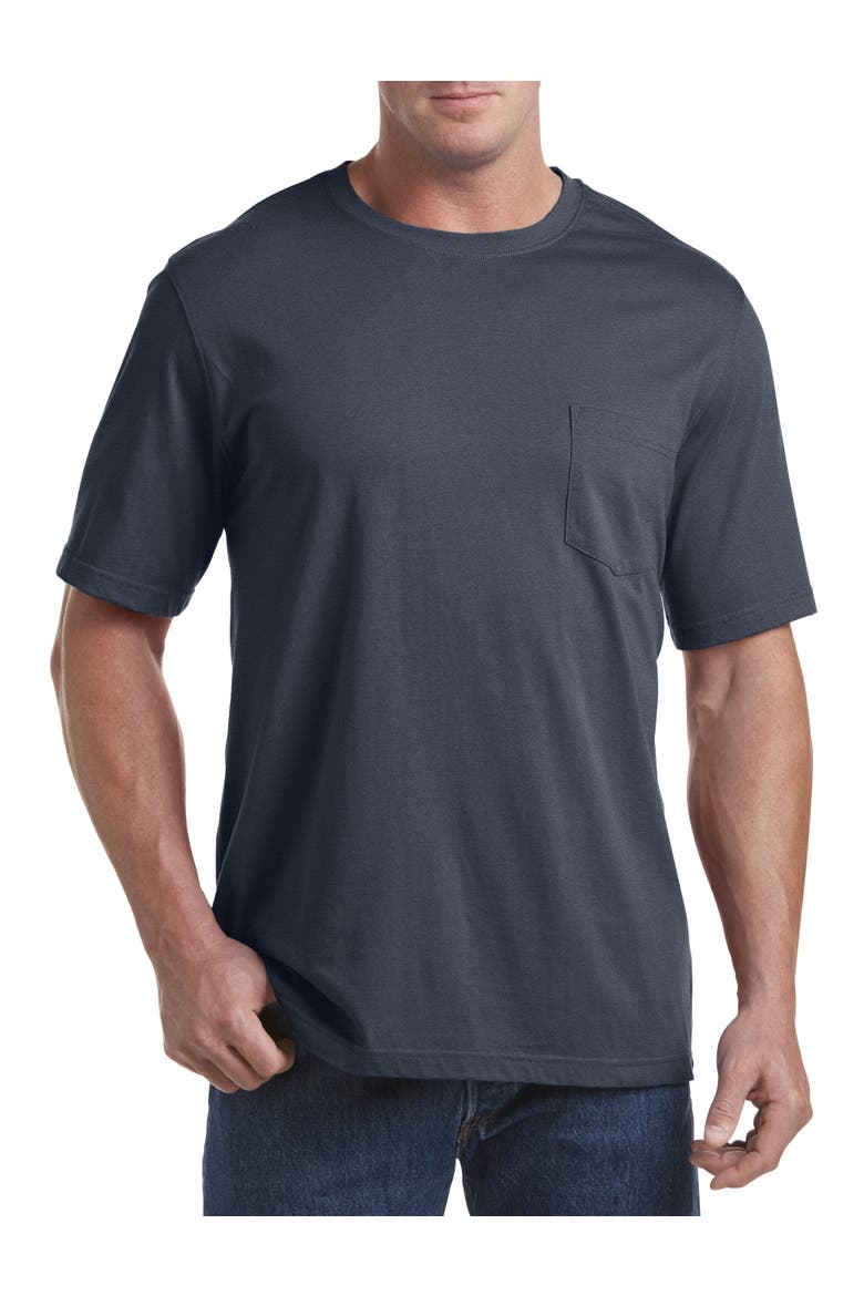 Big & Tall Moisture-Wicking Pocket T-Shirt, Main, color, GRAY PINSTRIPE HTHR