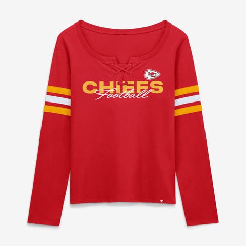 Women's Fanatics  Red Kansas City Chiefs Team First Coverage Scheme Lace-Up Long Sleeve T-Shirt