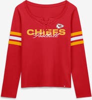 FANATICS Women's Fanatics Red Kansas City Chiefs Team First Coverage Scheme Lace-Up Long Sleeve T-Shirt