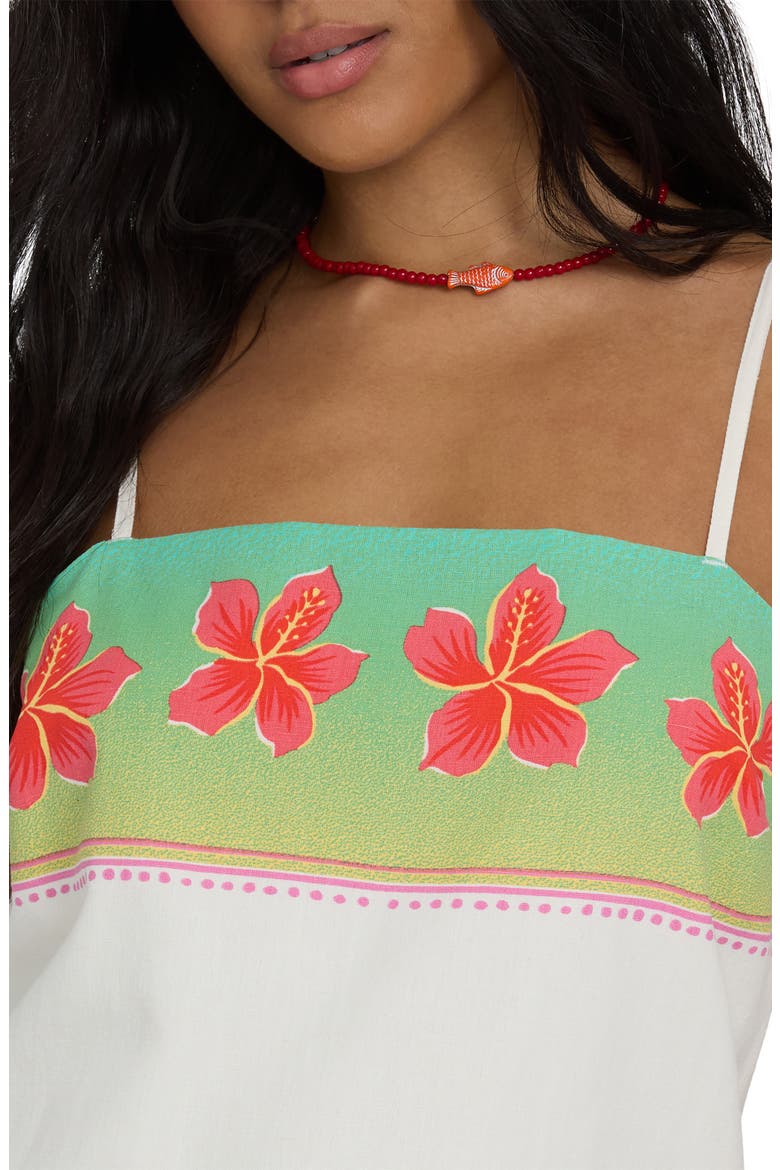 Sun Rays Cotton & Linen Mini Sundress, Alternate, color, SALT CRYSTAL