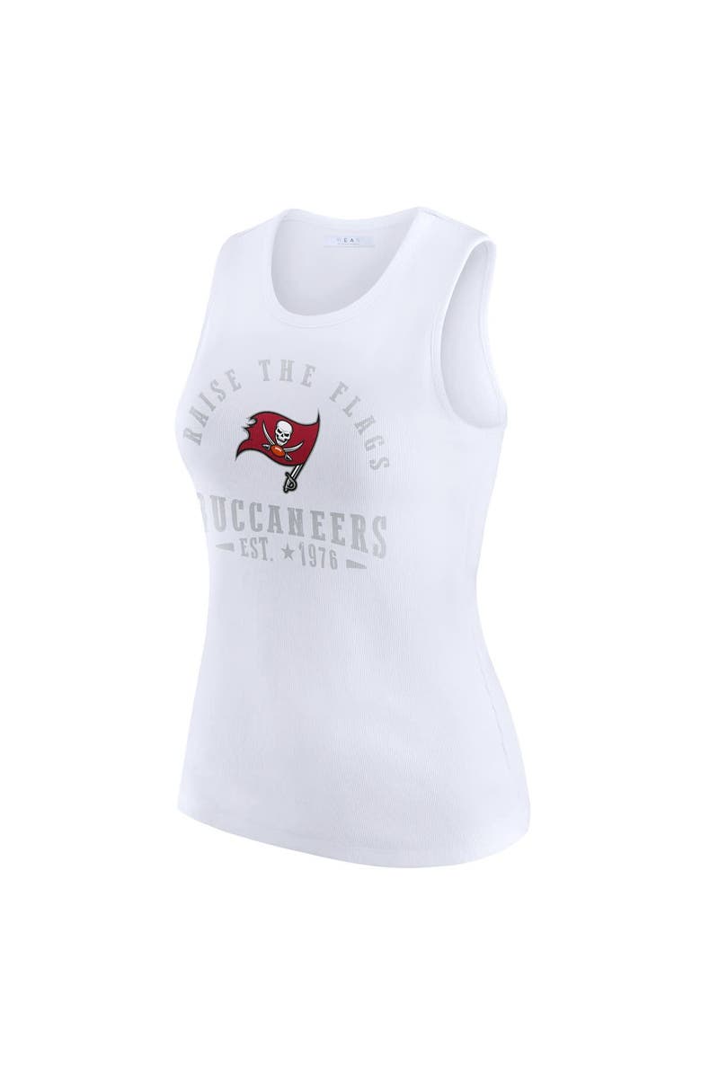 WEAR by Erin Andrews Women's WEAR by Erin Andrews White Tampa Bay Buccaneers Ribbed Graphic Tank Top, Alternate, color, White