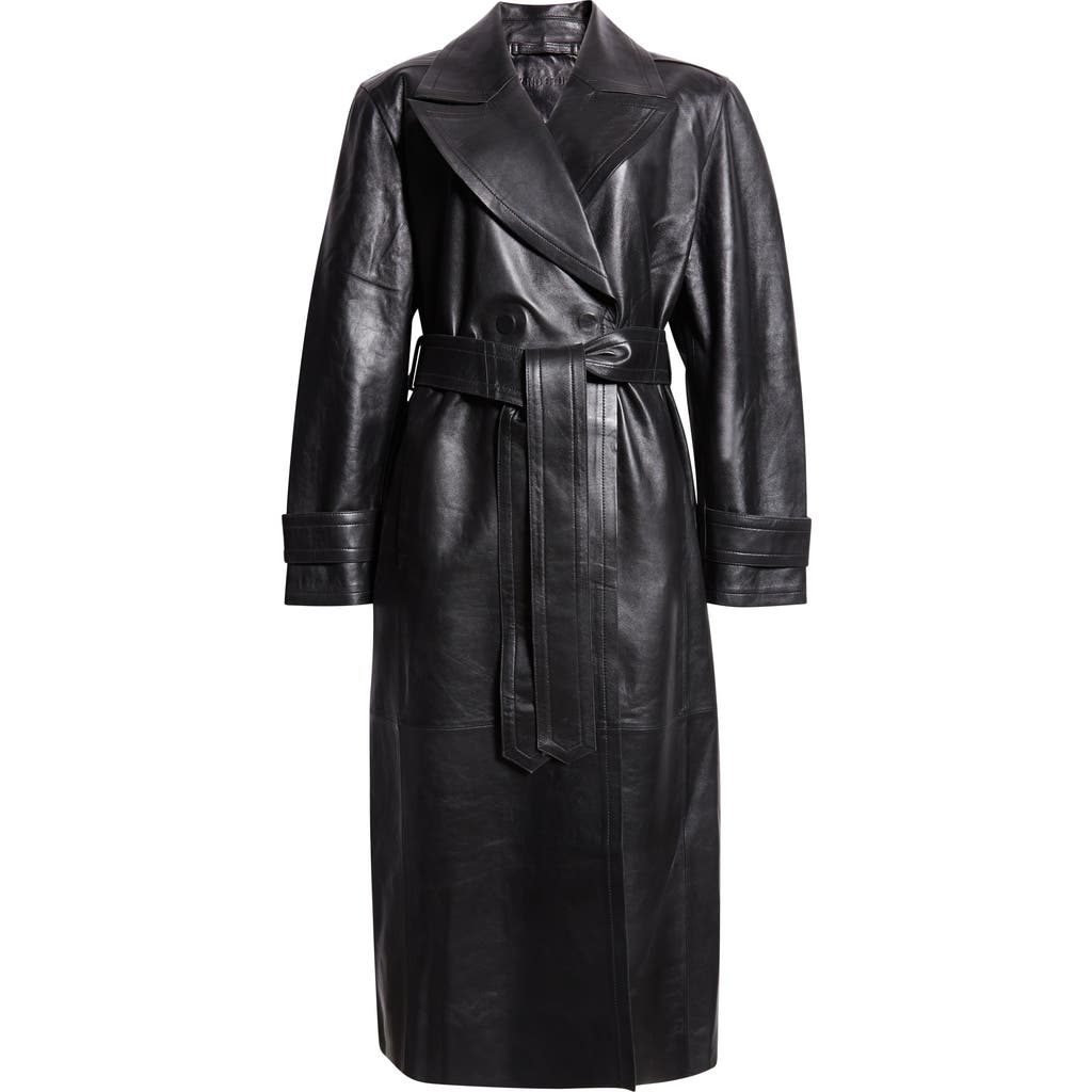 STAND STUDIO STAND STUDIO LANEY BELTED LEATHER TRENCH COAT