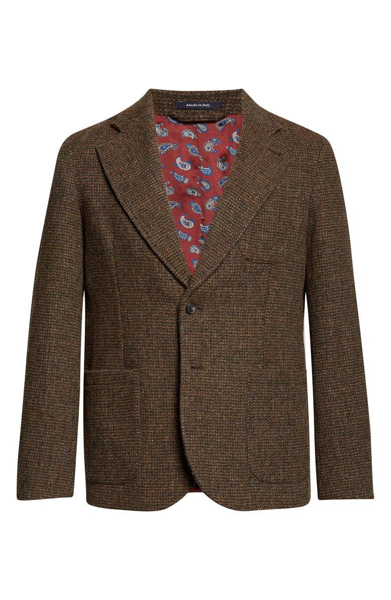 Noah Harris Tweed Wool Sack Jacket, Main, color, Multi Brown