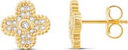 SHYMI Pavé Clover Stud Earrings