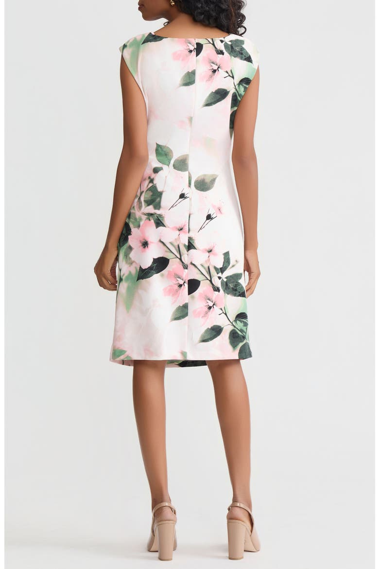 Floral Side Pleat Sheath Dress, Alternate, color, VANILLA ICE MULTI