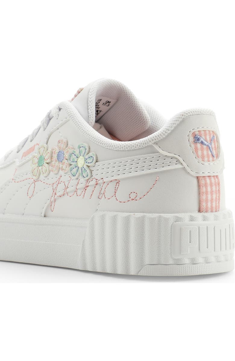 PUMA Kids' Carina 3.0 Crafty Floral Low Top Sneaker, Alternate, color, Puma White/ Rosy/ Lavender