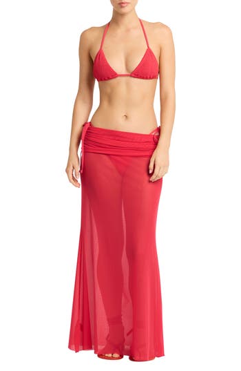 Bondeye Bond-eye Alya Cover-up Maxi Skirt In Red