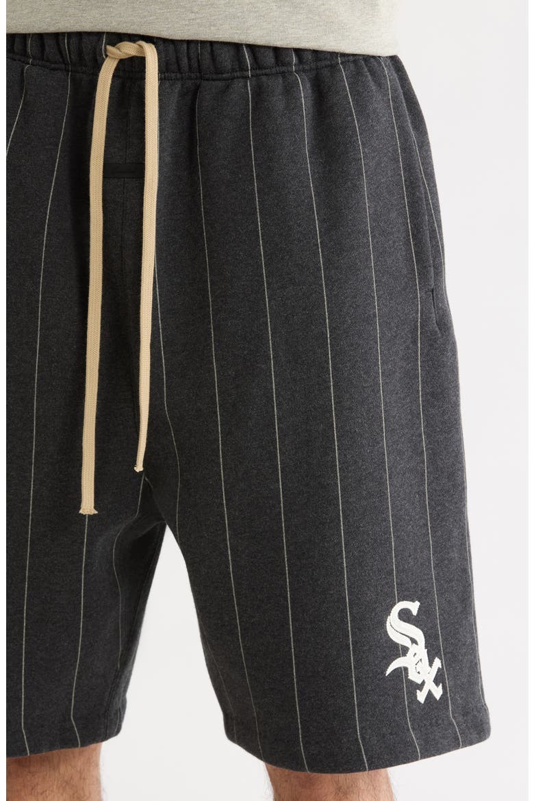 x MLB White Sox '90s Drawstring Cotton Blend Sweat Shorts, Alternate, color, IRON HEATHER/ WHITE PINSTRIPES