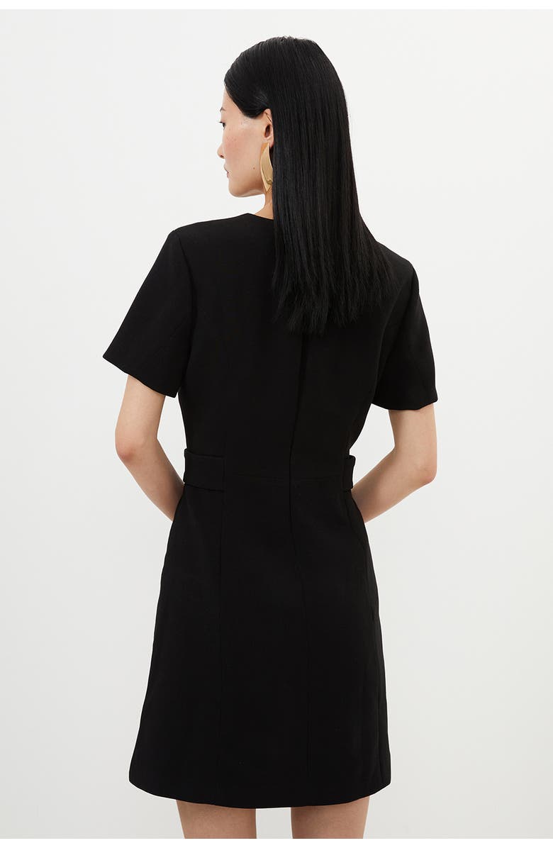 Karen Millen Tailored Mini Dress, Alternate, color, Black