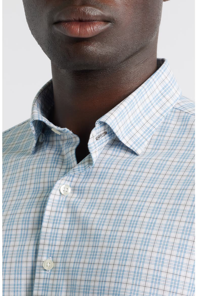 Ferdinand Plaid Performance Button-Up Shirt, Alternate, color, WHITE