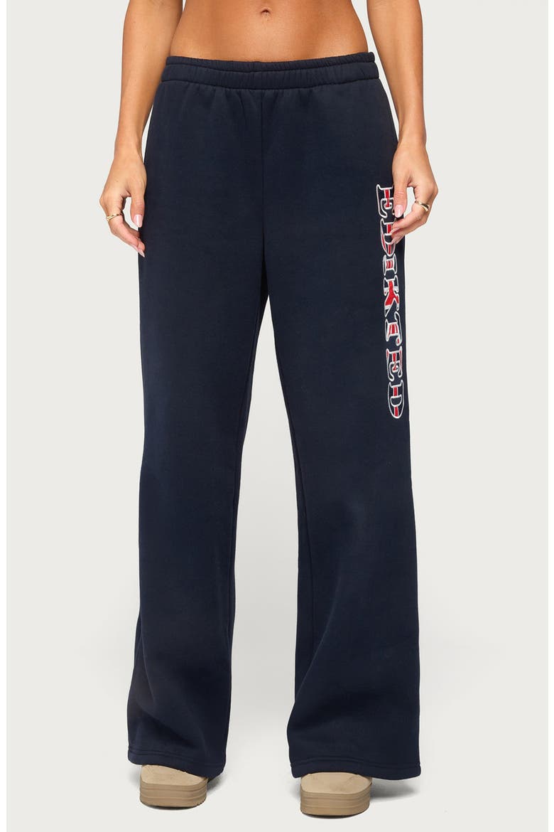 UK Graphic Wide Leg Sweatpants, Main, color, NAVY