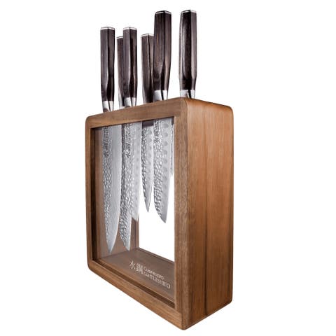 Damashiro EMPEROR® Mokuzai 7-Piece Knife Block