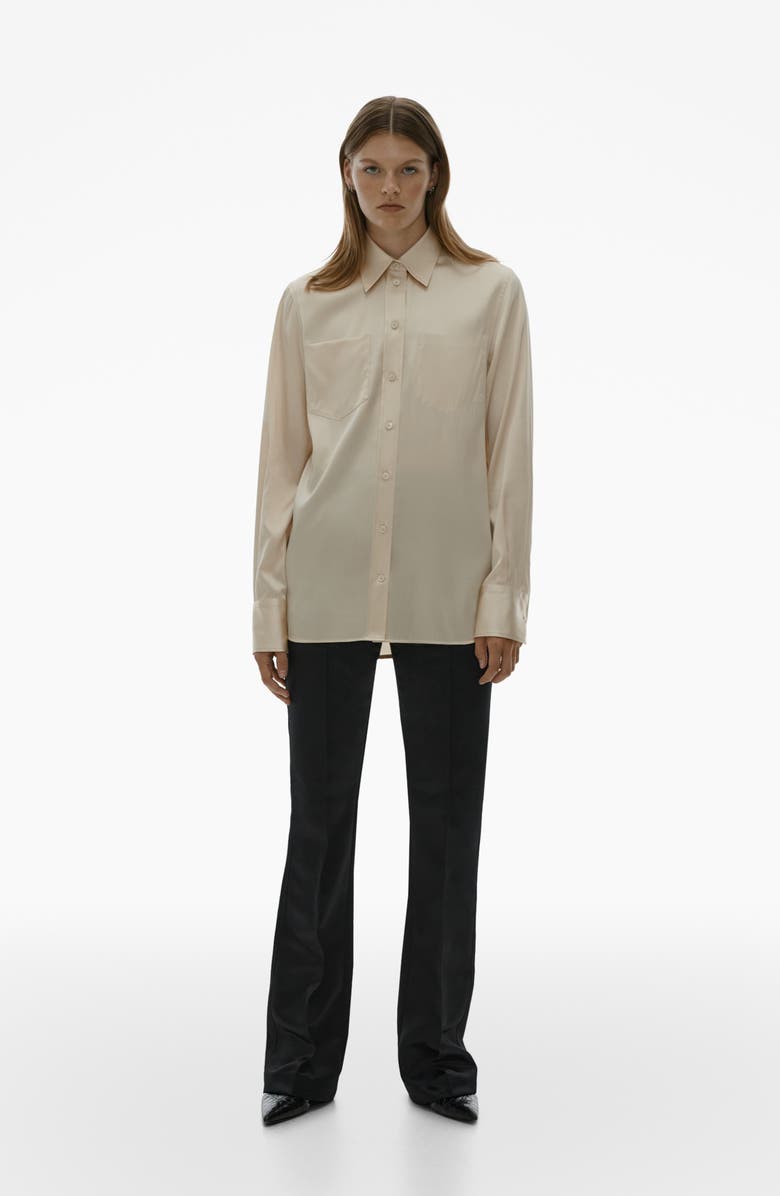 Helmut Lang Core Silk Blend Button-Up Blouse, Alternate, color, 