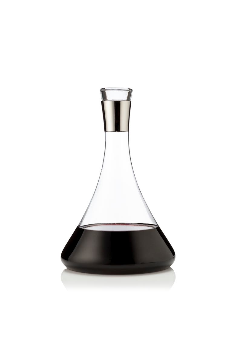 Viski Irving Crystal Decanter with Chrome Rim, Main, color, Clear