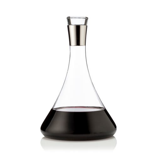 Viski Irving Crystal Decanter with Chrome Rim in Clear 