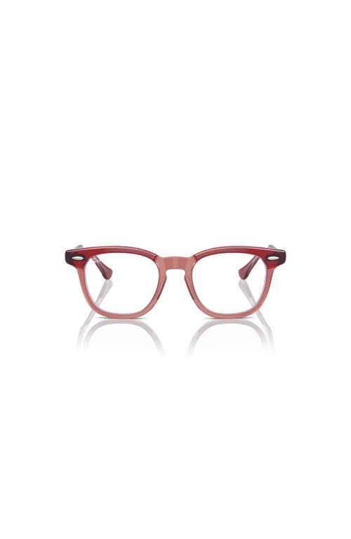 Ray Ban Ray-ban 45mm Square Optical Glasses In Red