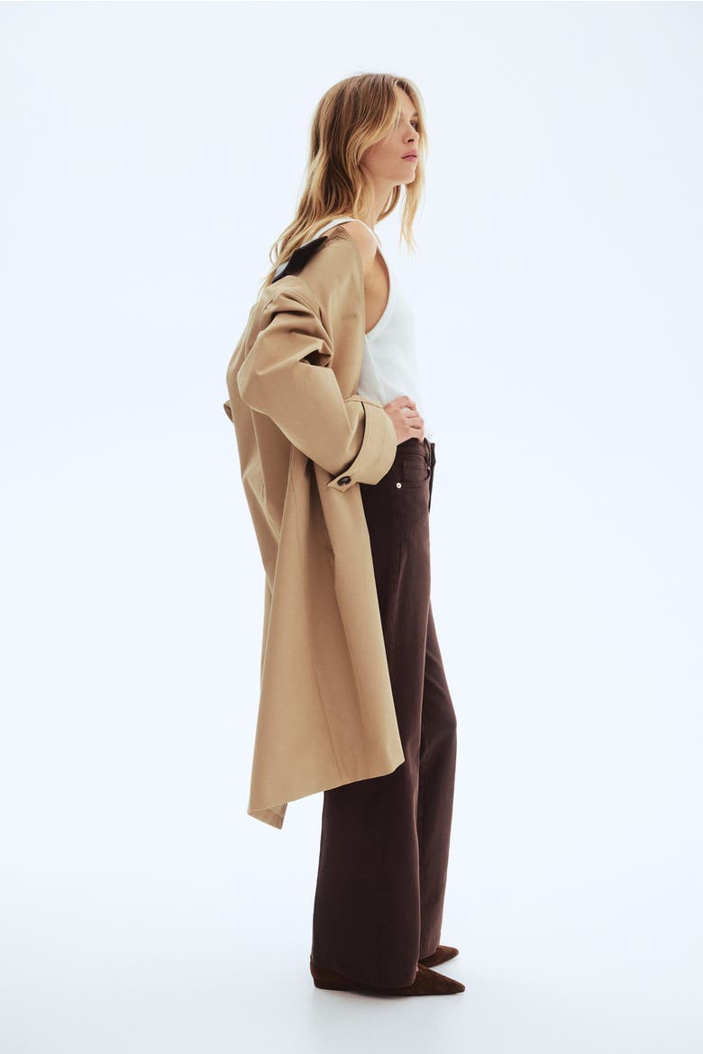 Bootcut Twill Trousers, Main, color, Dark brown