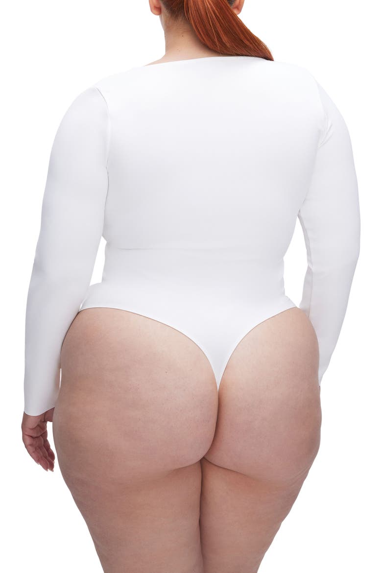 Sculpting Scoop Neck Bodysuit, Alternate, color, WHITE001