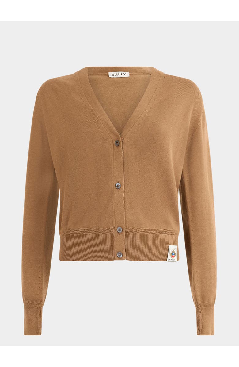 Bally Cardigan in Cotton and Silk, Main, color, Natural