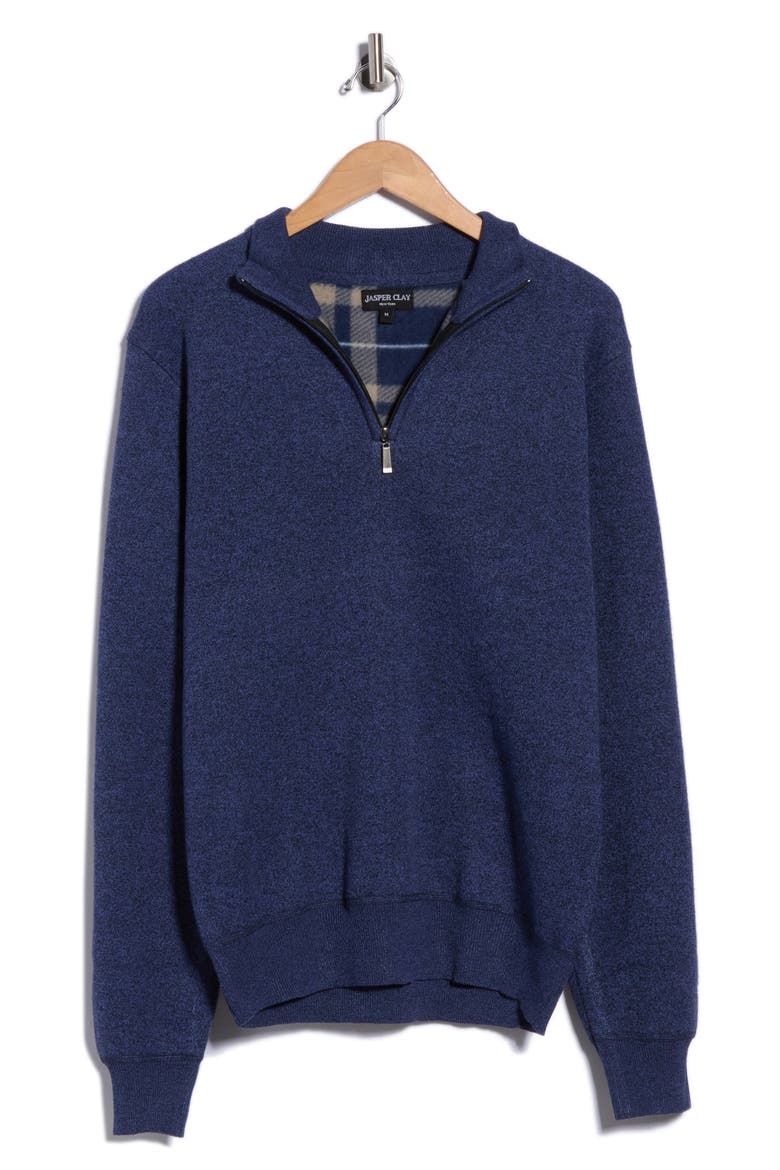Quarter Zip Sweater, Alternate, color, NAVY