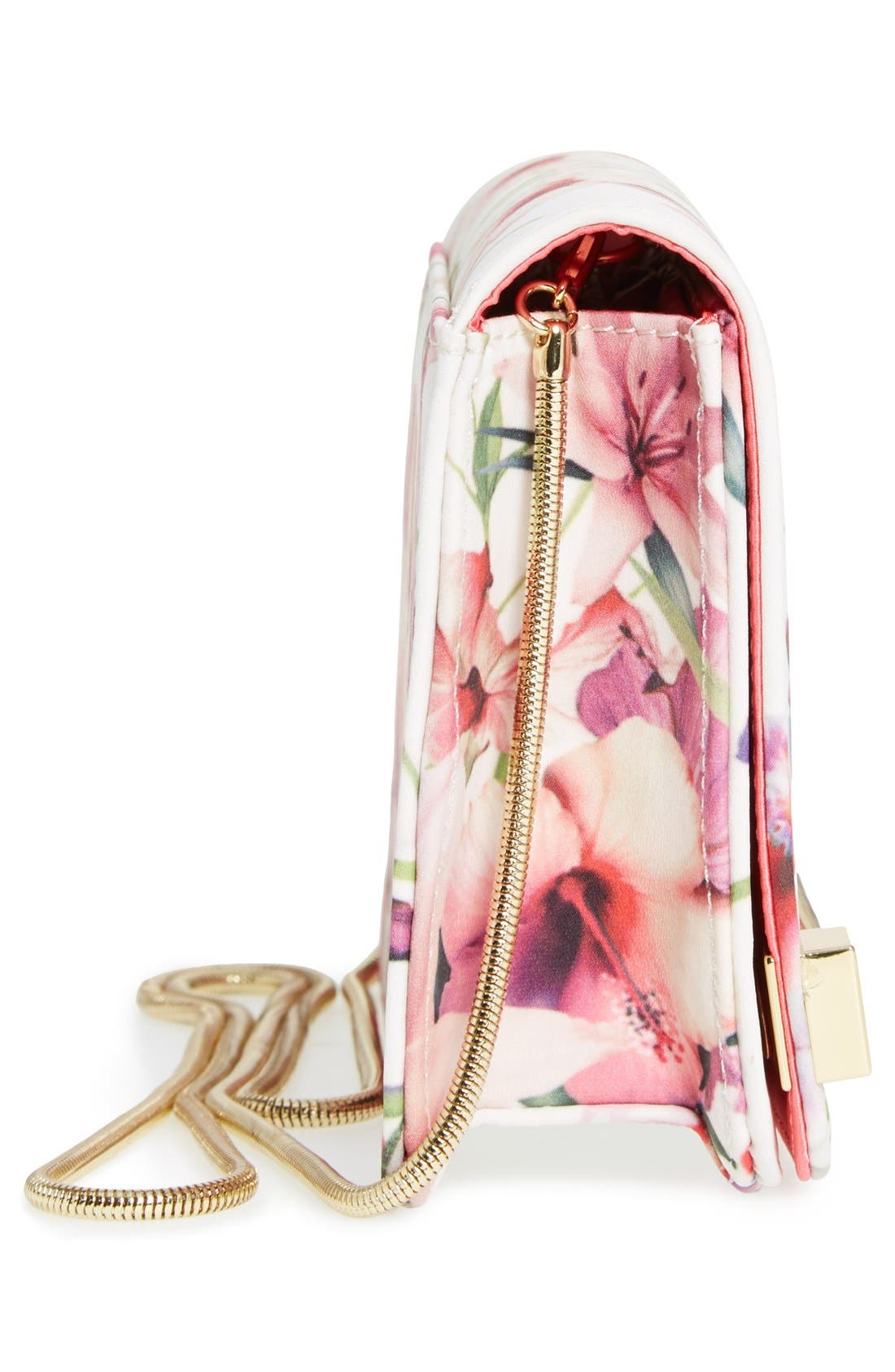 'Mirrored Tropics' Fabric Clutch, Alternate, color, IVORY