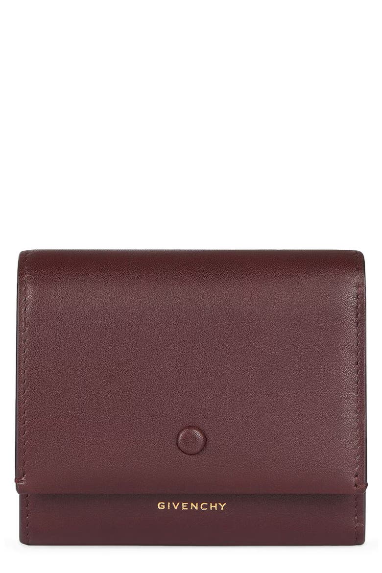Mini Day Leather Trifold Wallet, Main, color, BURGUNDY