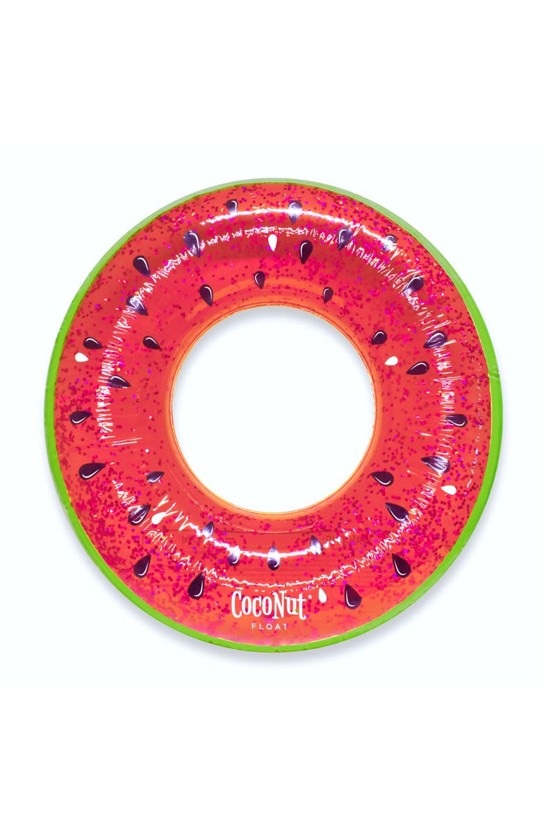 Coconut Float Juicy Watermelon Glitter 42" Pool Float Ring, Inflatable, Antileak, Durable, Main, color, Pink