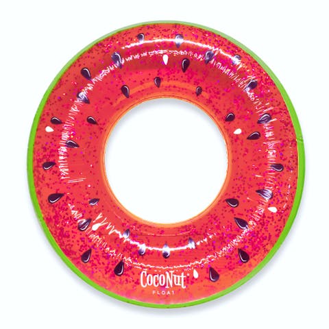 Juicy Watermelon Glitter 42" Pool Float Ring, Inflatable, Antileak, Durable