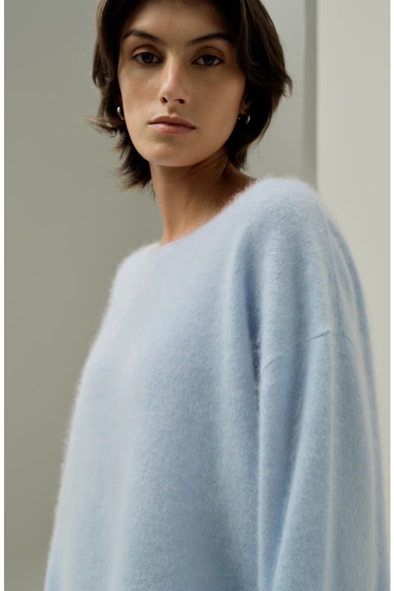 Women's Boat-Neck Brushed Cashmere Sweater, Alternate, color, Illusion Blue