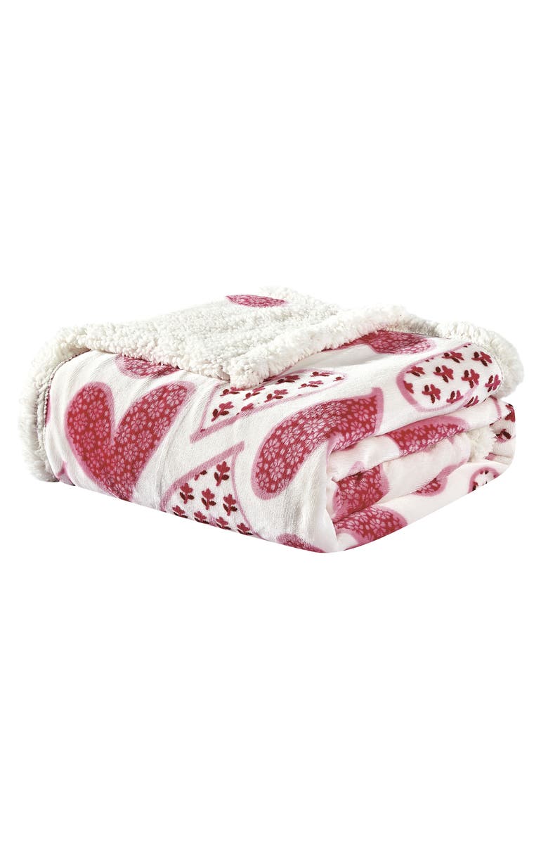 Luxury Home Scarlette All Season Microfiber Throw Blanket, Main, color, White/ Pink Muti