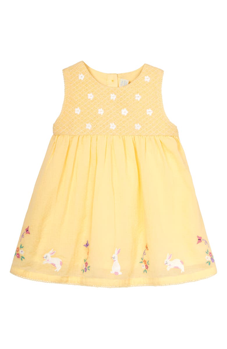 JOJO MAMAN BEBE Bunny & Flower Embroidered Cotton Dress, Alternate, color,