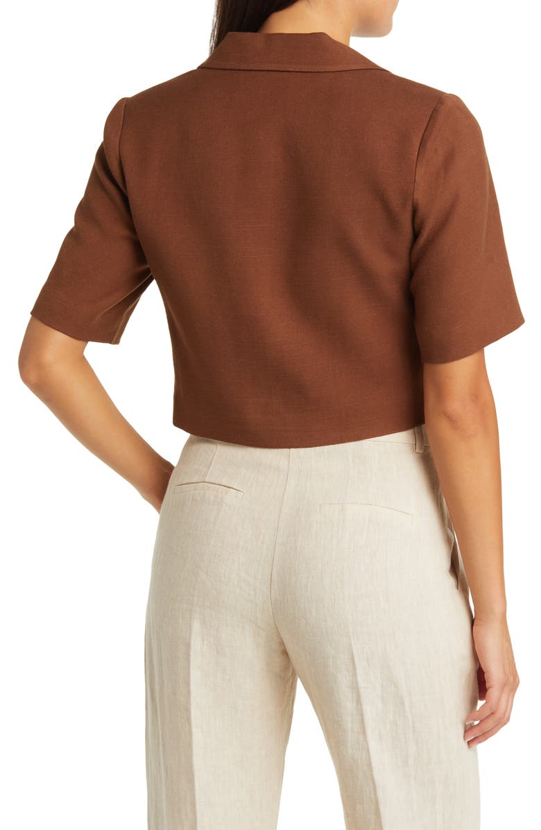 Sophie Rue Pauline Crop Linen Blend Suit Jacket, Alternate, color, 