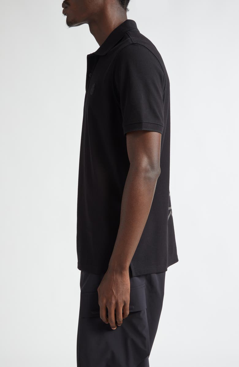 Moncler Logo Cotton Polo, Alternate, color, Black