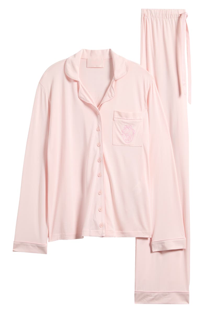 HOUSE OF CB Classic Soft Modal Blend Pajamas, Main, color, Pink