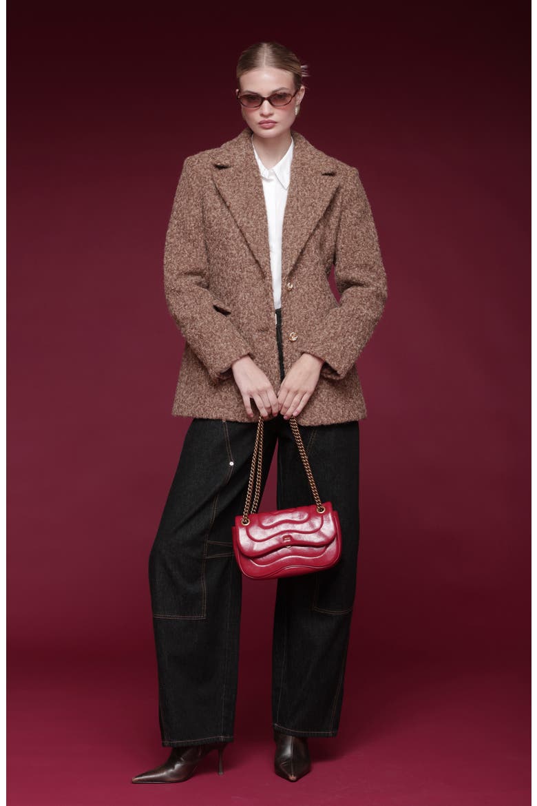 Bouclé Blazer, Alternate, color, CAMEL