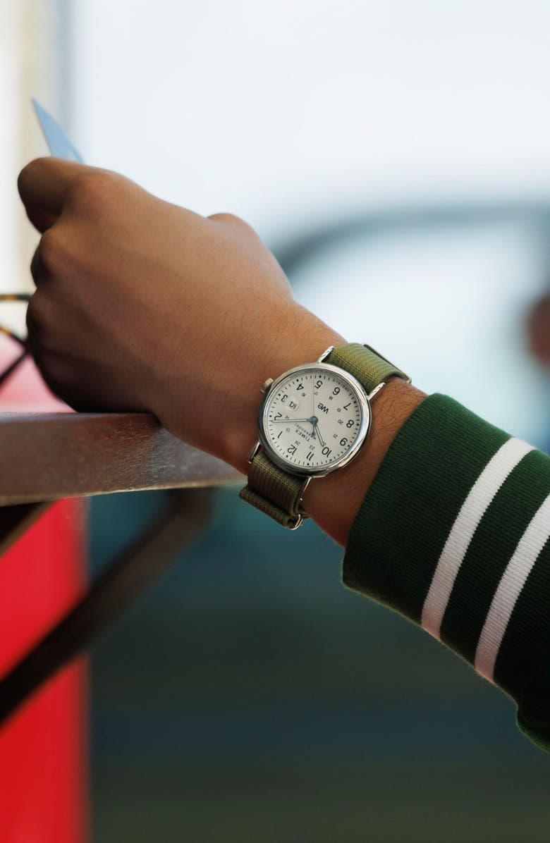 Timex<sup>®</sup> Weekender Canvas Strap Watch, 37mm, Alternate, color,
