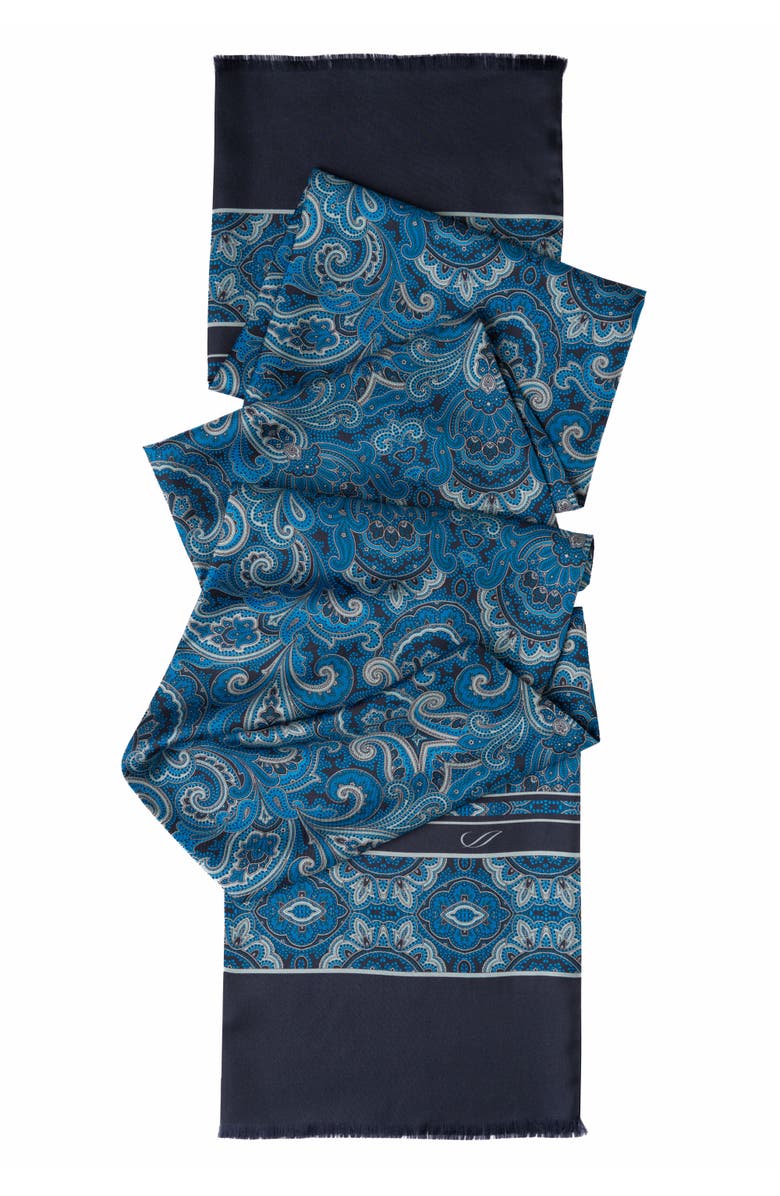 Elizabetta Ferrara - Silk Scarf for Men, Alternate, color, Blue