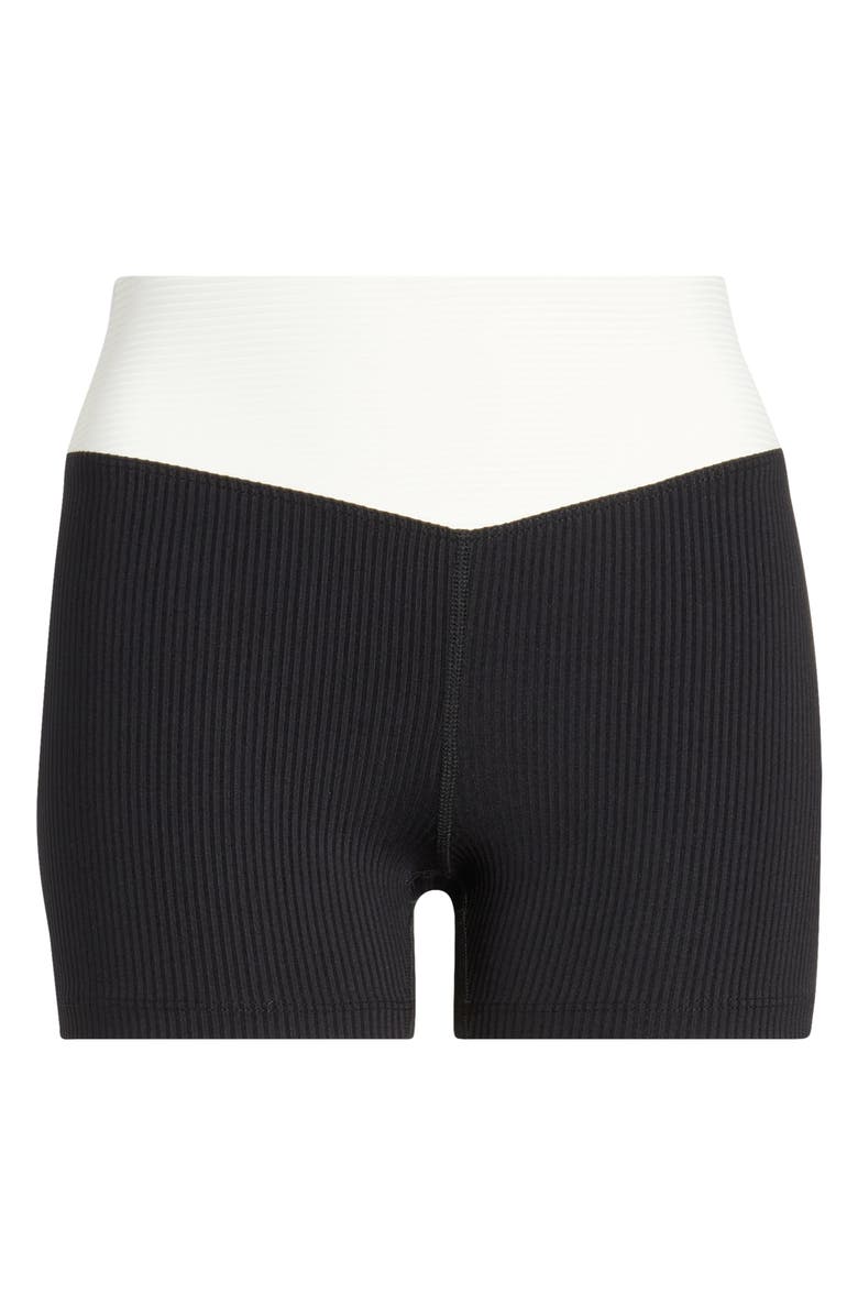 Year of Ours Two-Tone Dip Shorts, Alternate, color, Black/White
