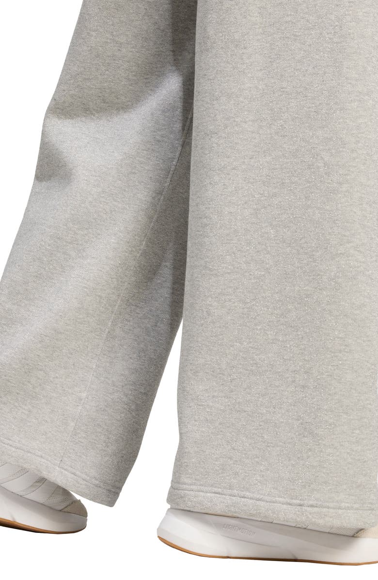 adidas ALL SZN Holiday Glitter Fleece Loose Pants, Alternate, color, Medium Grey Heather